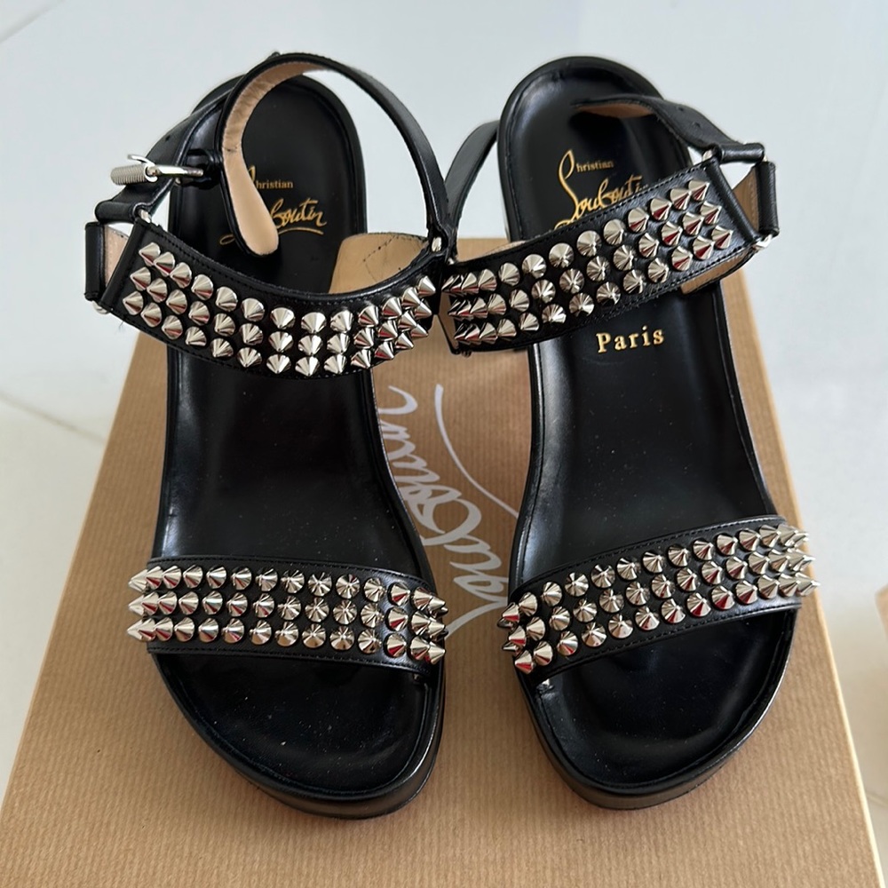 Christian Louboutin Black Studded Sandals